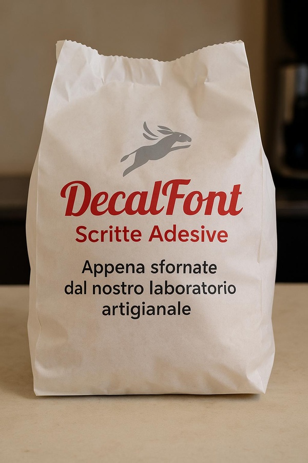 Sacchetto DecalFont — Scritte Adesive appena sfornate dal nostro laboratorio artigianale