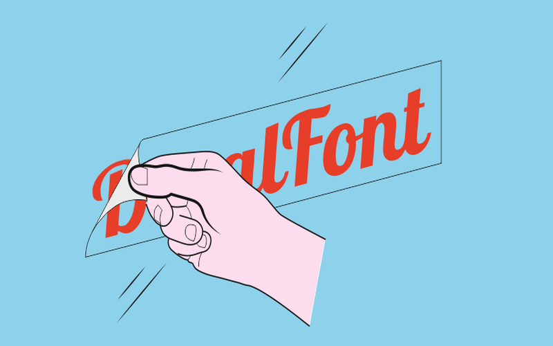 Esempio di scritte adesive prespaziate applicate su una vetrina